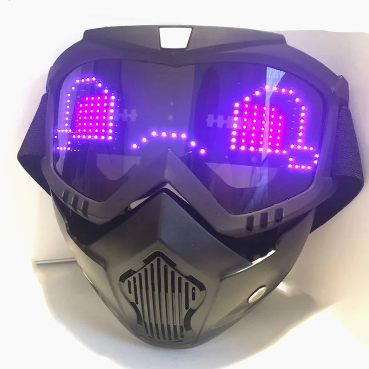 Color Bluetooth LED Display Light Up Mask Programmable Party Carnival LED