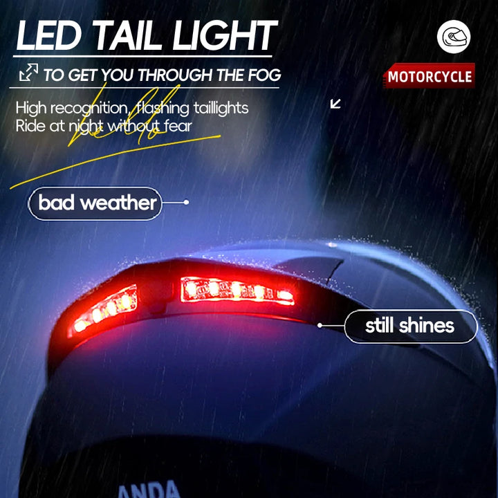 AD full helmet LED taillights paired with