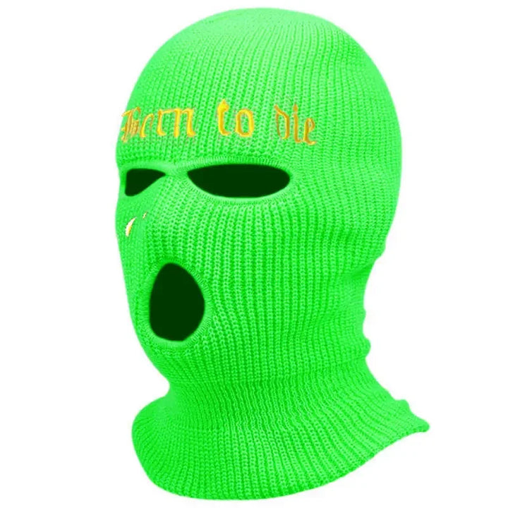 1pcs Embroidery Ski Mask Winter Balaclava Hat 3-Hole