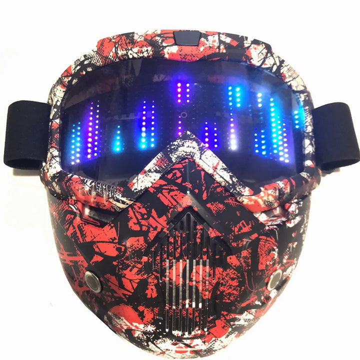 Color Bluetooth LED Display Light Up Mask Programmable Party Carnival LED