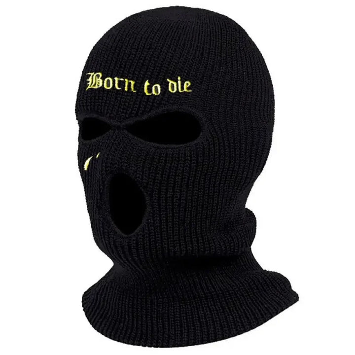 1pcs Embroidery Ski Mask Winter Balaclava Hat 3-Hole