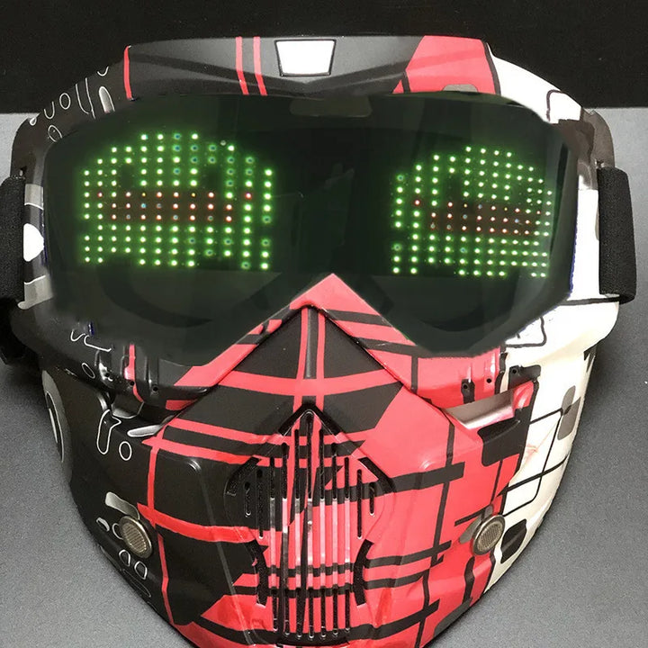 Color Bluetooth LED Display Light Up Mask Programmable Party Carnival LED