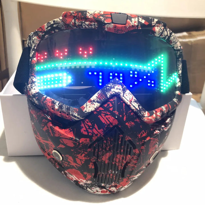 Color Bluetooth LED Display Light Up Mask Programmable Party Carnival LED