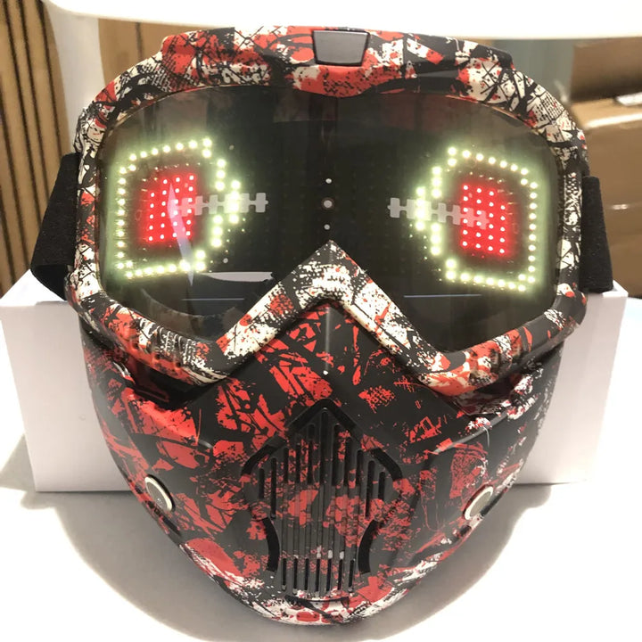 Color Bluetooth LED Display Light Up Mask Programmable Party Carnival LED