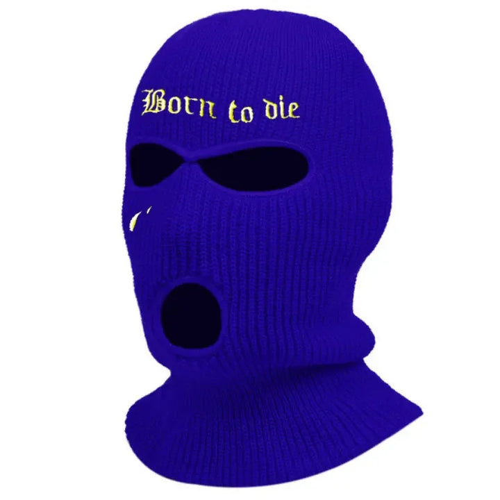 1pcs Embroidery Ski Mask Winter Balaclava Hat 3-Hole