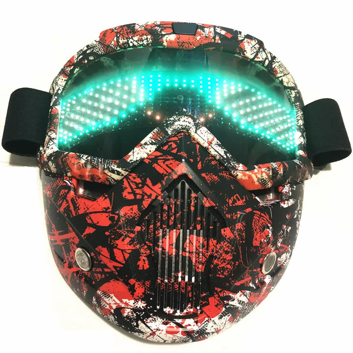 Color Bluetooth LED Display Light Up Mask Programmable Party Carnival LED